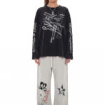 Dark Subculture Graffiti Print Pants