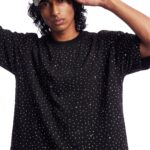 Allover Rhinestone Washed Tee Unisex
