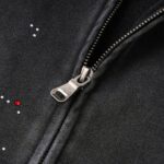 Rhinestones acid wash hoodie