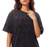 Allover Rhinestone Washed Tee Unisex